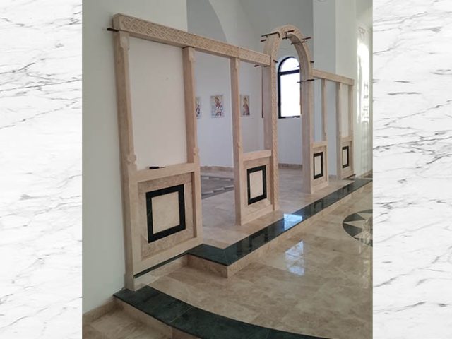 Crkva Svetog Jovana Krstitelja Meljak kameni ikonostas montaza 2