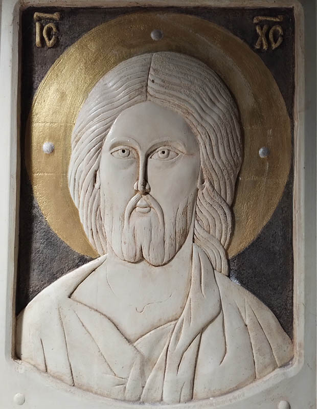 Богочовек Исус Христос - камена икона ручни рад